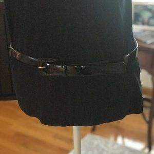 Black patent leather belt
